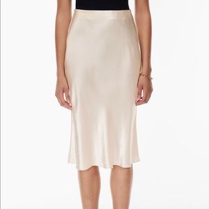 Babaton Womens Slip Midi Skirt in Denude Size 2